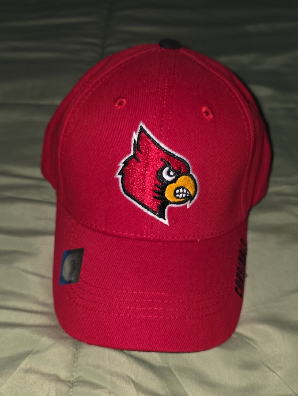 Red Baseball Cap with Embroidered Louisville Cardinals Logo
